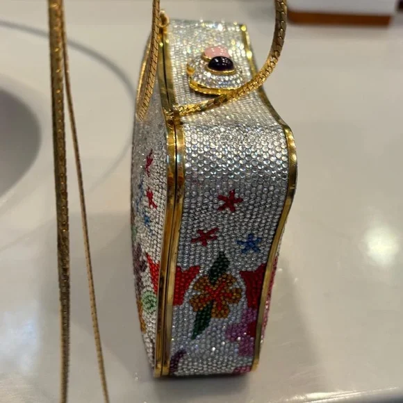 Judith Leiber silver and multicolor flower evening bag - Picture 5 of 6